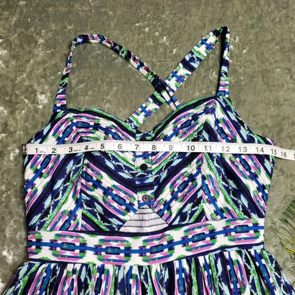 Band Of Gypsies Abstract Fit & Flare Summer Dress - Picture 3 of 7